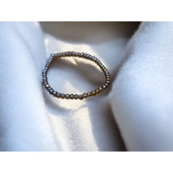 BUNDLE ONLY New Sparkly Faceted Cold Champagne Clear Glass Beads Beaded Bracelet - Picture 3 of 3